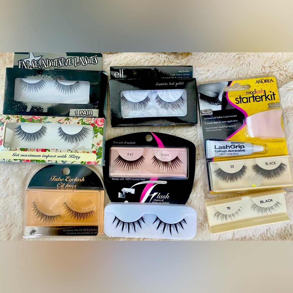 Bundle of 8 pair of false eyelashes. Variety of brands. Natural to dramatic